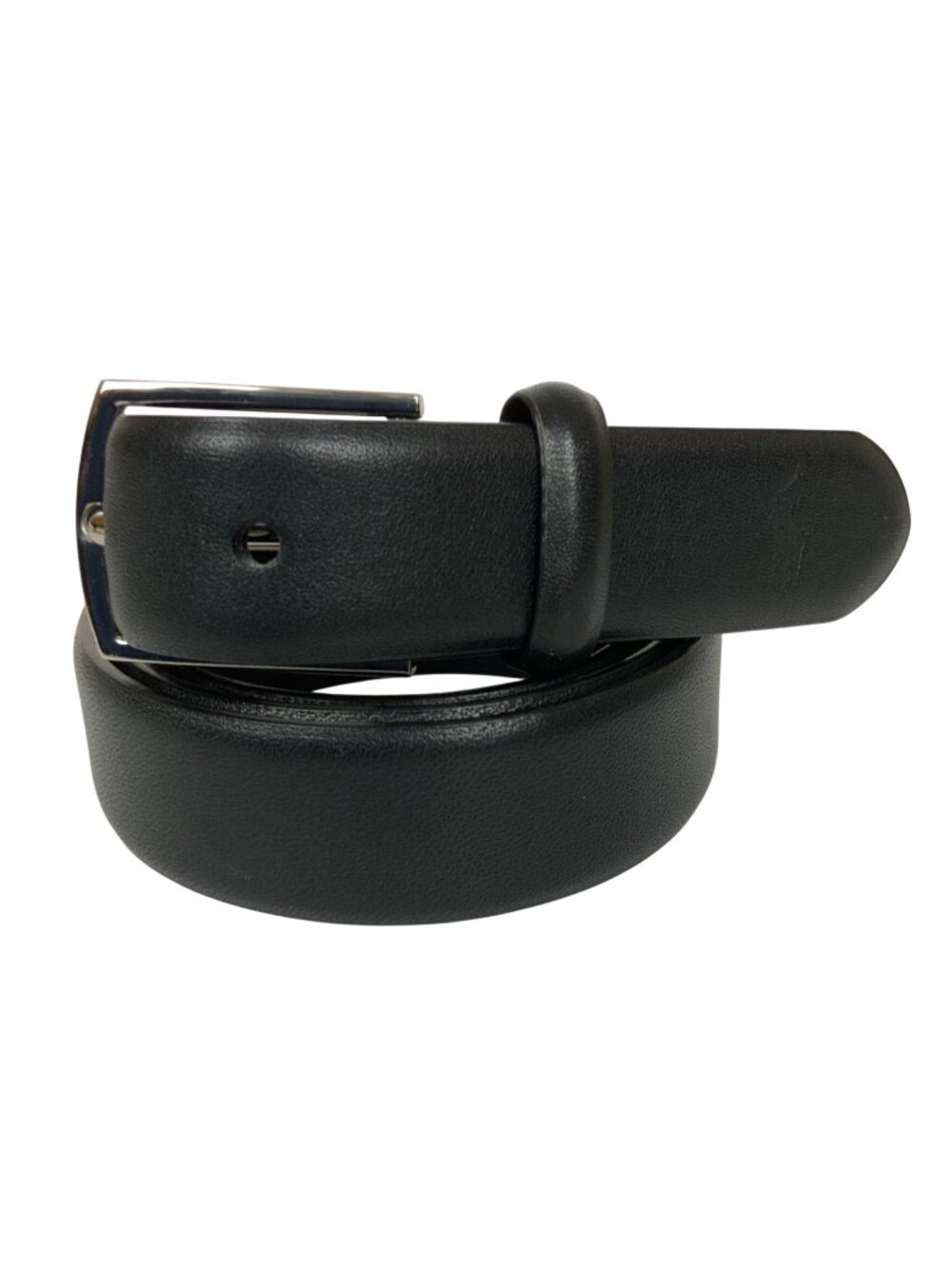 Polo Ralph Lauren Mens Black Leather Belt With Polished Silver Buckle Size 40
